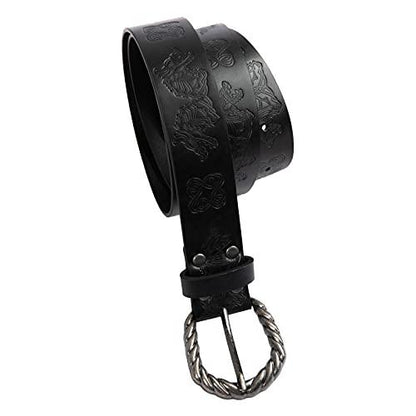 HiiFeuer Viking Fenrir Embossed Faux Leather Buckle Belt, Medieval Knight Belt - HiiFeuer Store