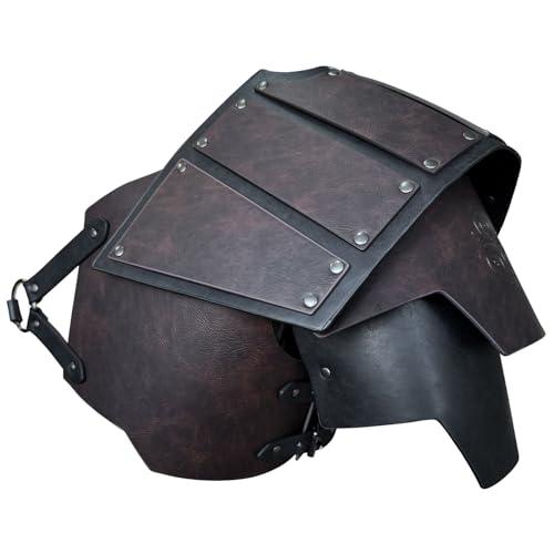 HiiFeuer Viking Faux Leather Single Pauldron Shoulder Armor, Retro Medieval Knight Shoulder Armor for LARP/Cosplay - HiiFeuer Store