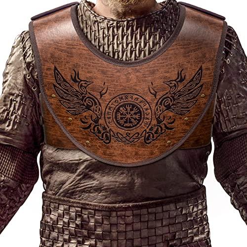 HiiFeuer Embossed PU Leather Chest Armor, Viking Warrior Chest Armor, Medieval Knight Armor for LARP Cosplay Activities - HiiFeuer Store