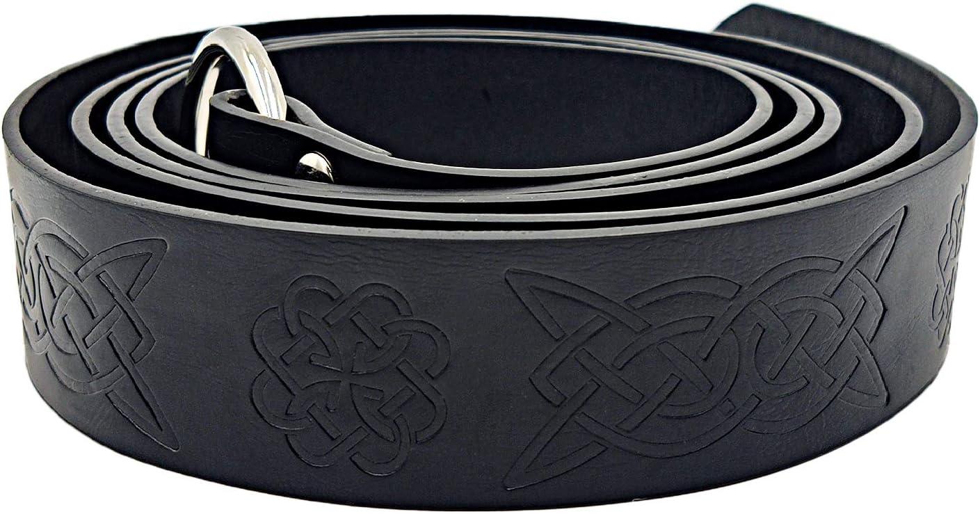 HiiFeuer Medieval Embossed PU Leather O-Ring Belt, Retro Renaissance Knight Belt - HiiFeuer Store