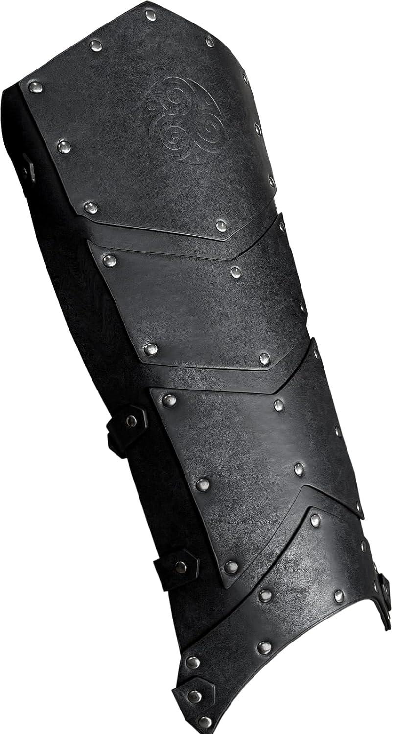 HiiFeuer Medieval Faux Leather Leg Gaiters, Vintage Middle Ages Knight Leg Armor, Mercenary Leg Guards for LARP - HiiFeuer Store