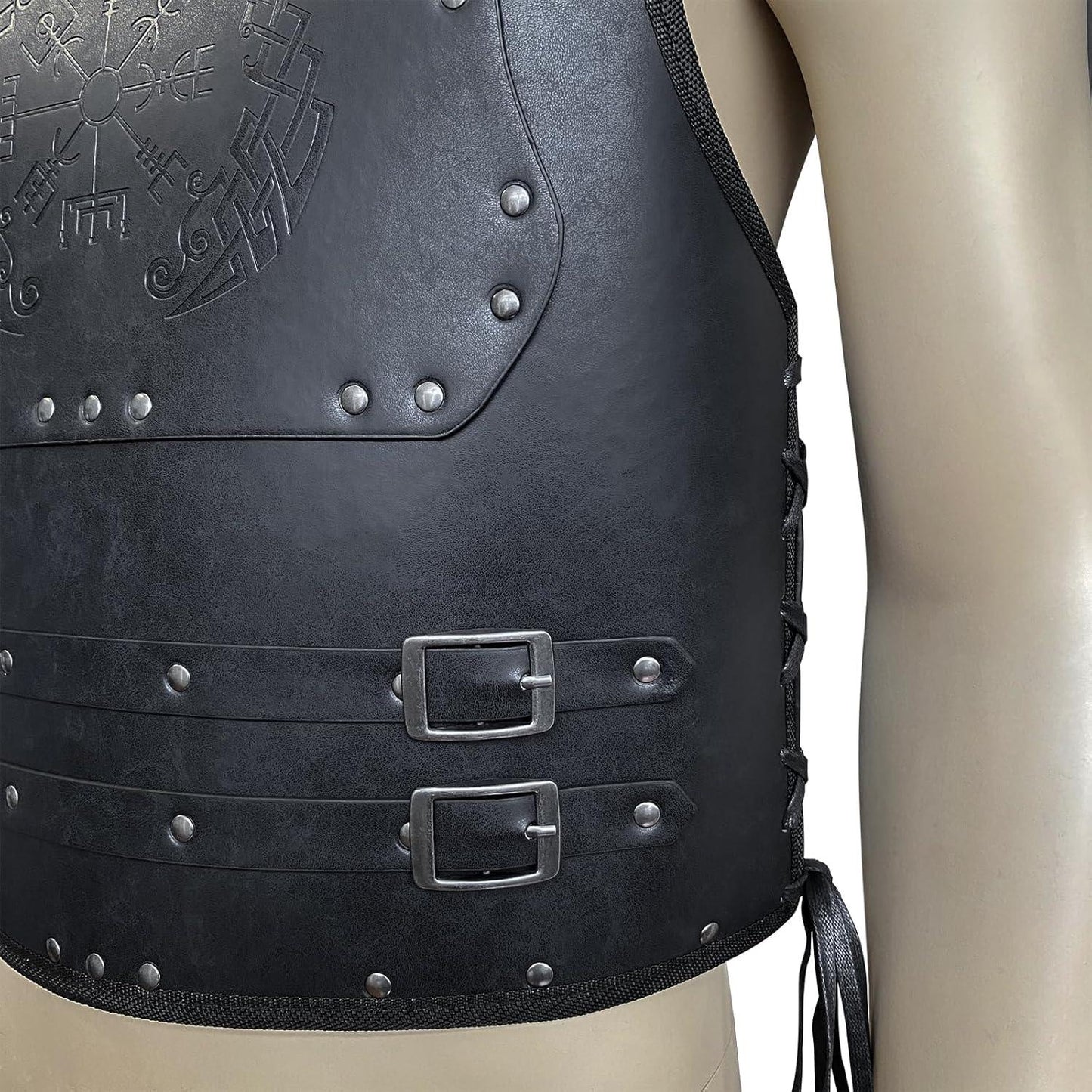 HiiFeuer Viking Warrior PU Leather Chest Armor, Retro Knight Leather Body Armor, Medieval Armor for LARP/Cosplay - HiiFeuer Store